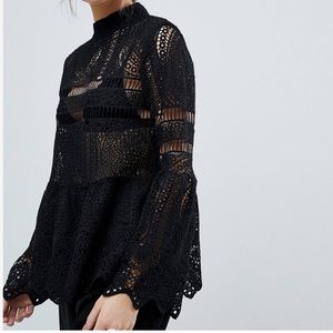 ASOS black crochet top NWOT
